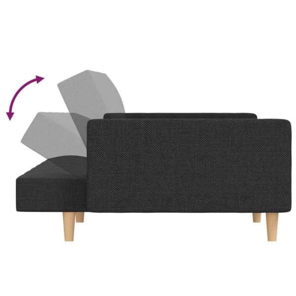 vidaXL Bäddsoffa 2-sits med två kuddar mörkgrå tyg
