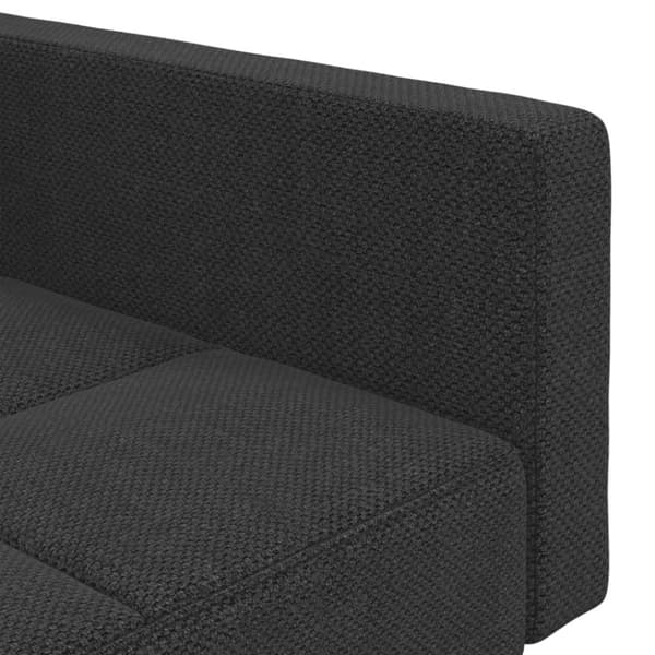 vidaXL Bäddsoffa 2-sits med två kuddar mörkgrå tyg