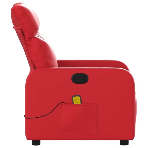 vidaXL Massagefåtölj röd konstläder