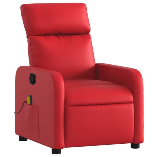 vidaXL Massagefåtölj röd konstläder