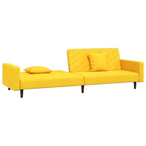 vidaXL 2-personers sovesofa med 2 puder fløjl gul
