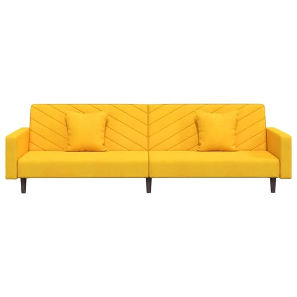 vidaXL 2-personers sovesofa med 2 puder fløjl gul