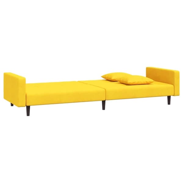 vidaXL 2-personers sovesofa med 2 puder fløjl gul