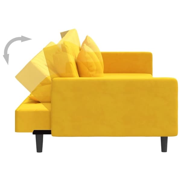 vidaXL 2-personers sovesofa med 2 puder fløjl gul