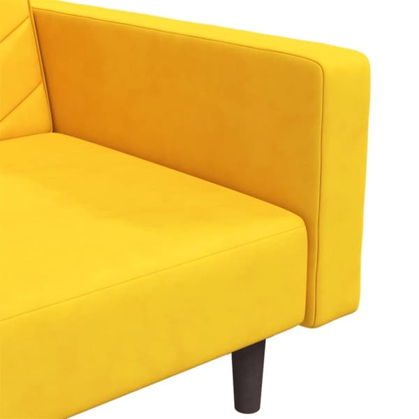 vidaXL 2-personers sovesofa med 2 puder fløjl gul