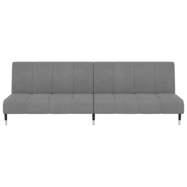 vidaXL Bäddsoffa 2-sits ljusgrå sammet