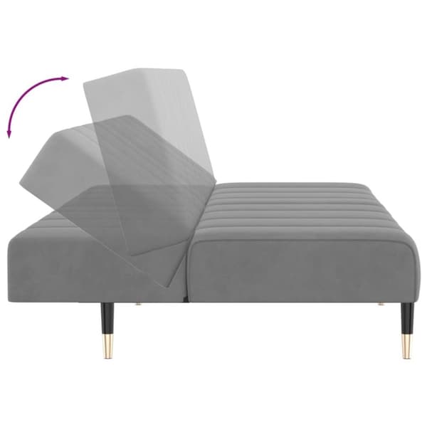 vidaXL 2-personers sovesofa fløjl lysegrå