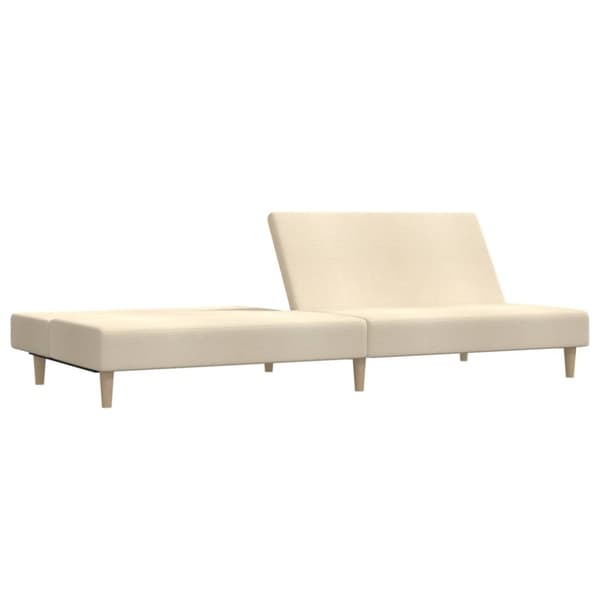 vidaXL 2-personers sovesofa stof cremefarvet