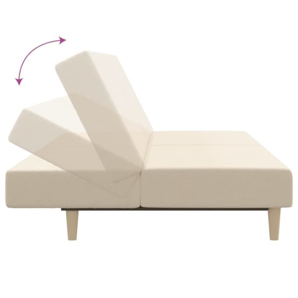 vidaXL 2-personers sovesofa stof cremefarvet