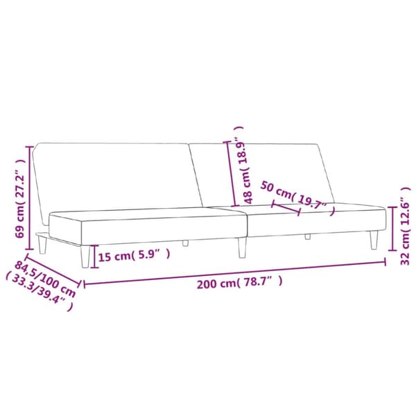vidaXL 2-personers sovesofa stof cremefarvet