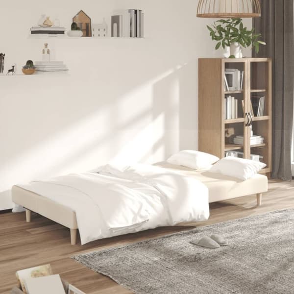 vidaXL 2-personers sovesofa stof cremefarvet
