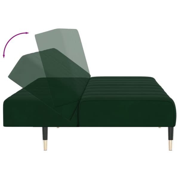 vidaXL 2-personers sovesofa fløjl mørkegrøn