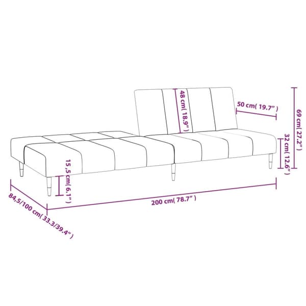 vidaXL 2-personers sovesofa fløjl mørkegrøn