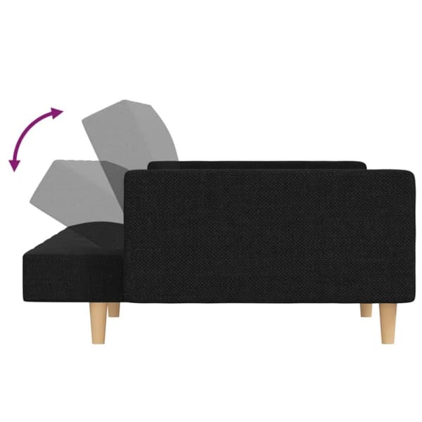 vidaXL 2-personers sovesofa med 2 puder stof sort