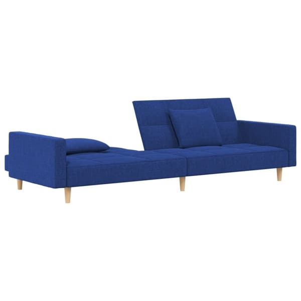 vidaXL 2-personers sovesofa med 2 puder stof blå