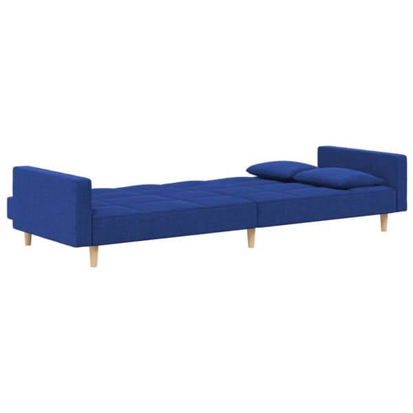 vidaXL 2-personers sovesofa med 2 puder stof blå