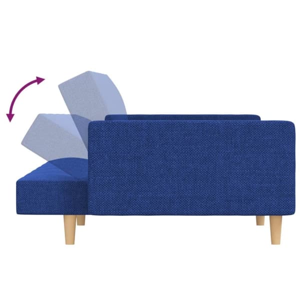 vidaXL 2-personers sovesofa med 2 puder stof blå