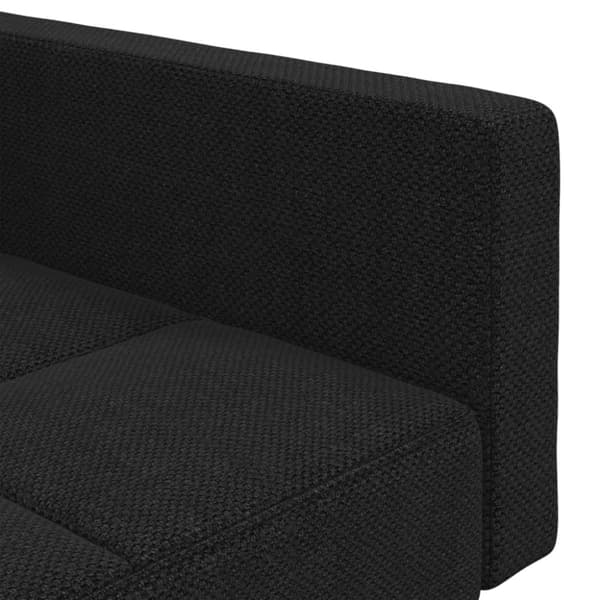 vidaXL Bäddsoffa 2-sits med två kuddar svart tyg