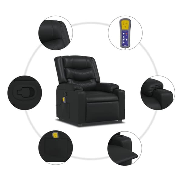 vidaXL massagestol kunstlæder sort