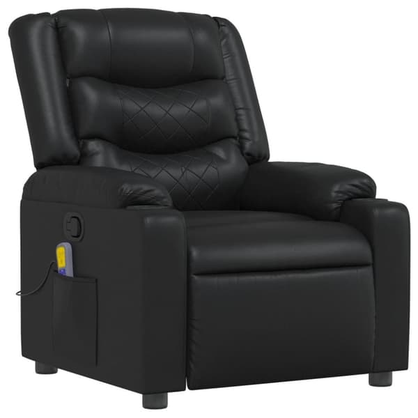 vidaXL Massagefåtölj svart konstläder
