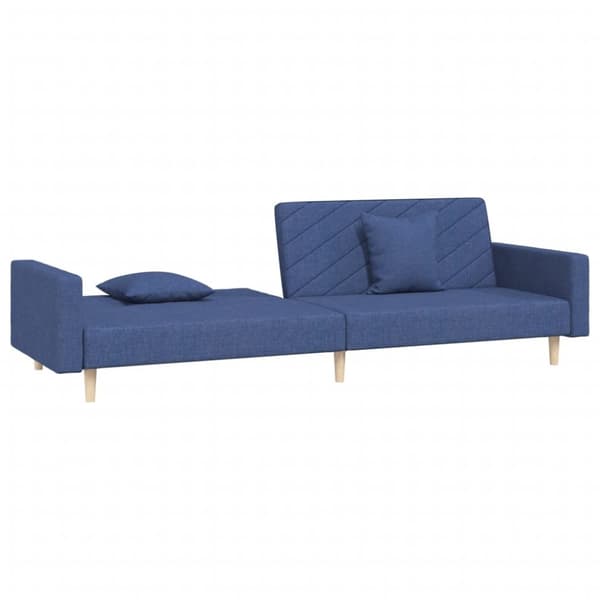 vidaXL 2-personers sovesofa med 2 puder stof blå