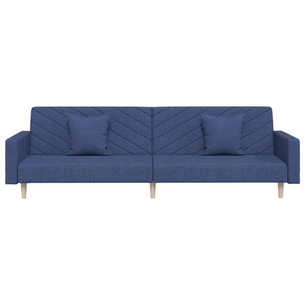 vidaXL 2-personers sovesofa med 2 puder stof blå