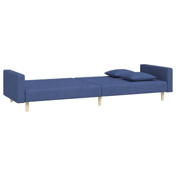 vidaXL 2-personers sovesofa med 2 puder stof blå