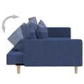 Miniatyrbillede 6 af 11: vidaXL 2-personers sovesofa med 2 puder stof blå