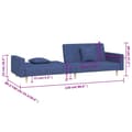 Miniatyrbillede 10 af 11: vidaXL 2-personers sovesofa med 2 puder stof blå