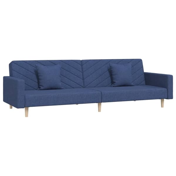 vidaXL 2-personers sovesofa med 2 puder stof blå