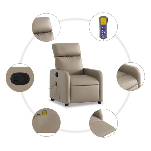 vidaXL Massagefåtölj cappuccino konstläder