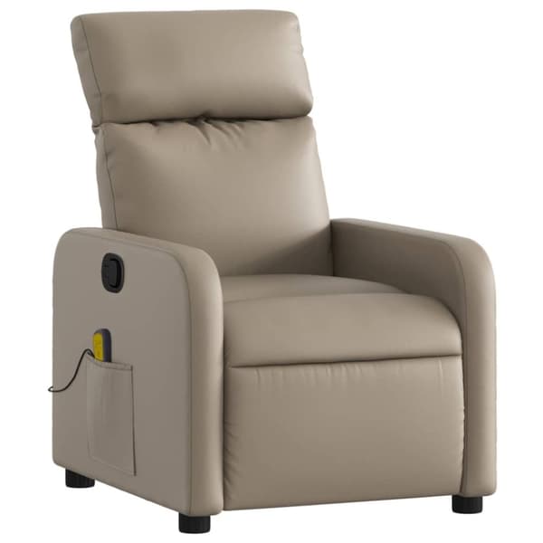 vidaXL Massagefåtölj cappuccino konstläder