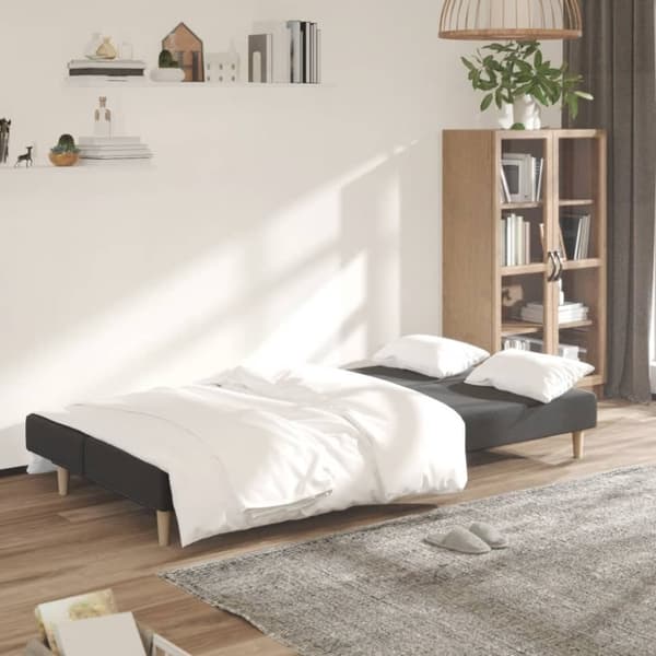 vidaXL 2-personers sovesofa stof mørkegrå