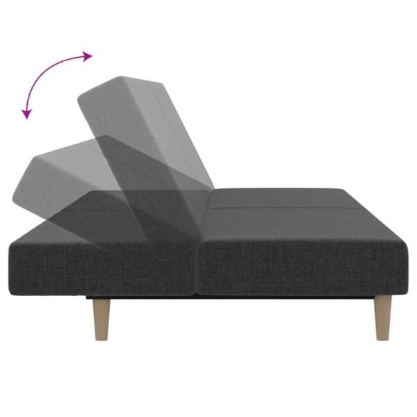 vidaXL Bäddsoffa 2-sits mörkgrå tyg