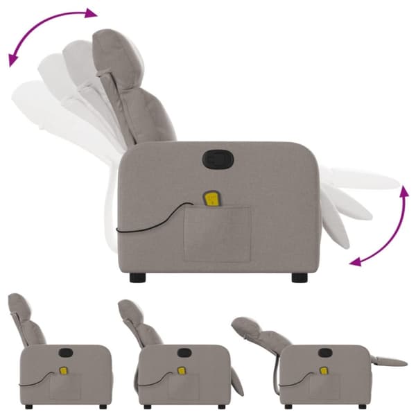 vidaXL massagestol stof gråbrun