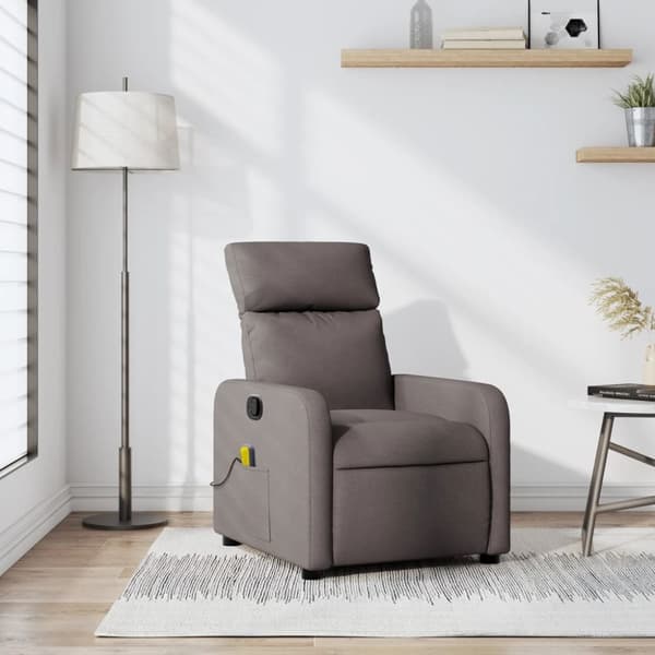 vidaXL massagestol stof gråbrun