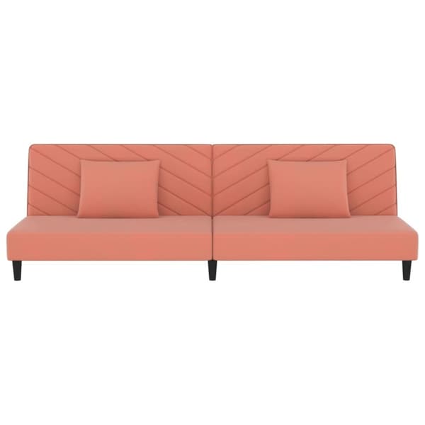 vidaXL 2-personers sovesofa med 2 puder fløjl lyserød