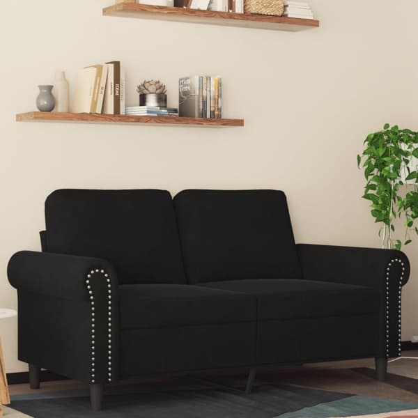vidaXL 2-personers sofa 120 cm fløjl sort