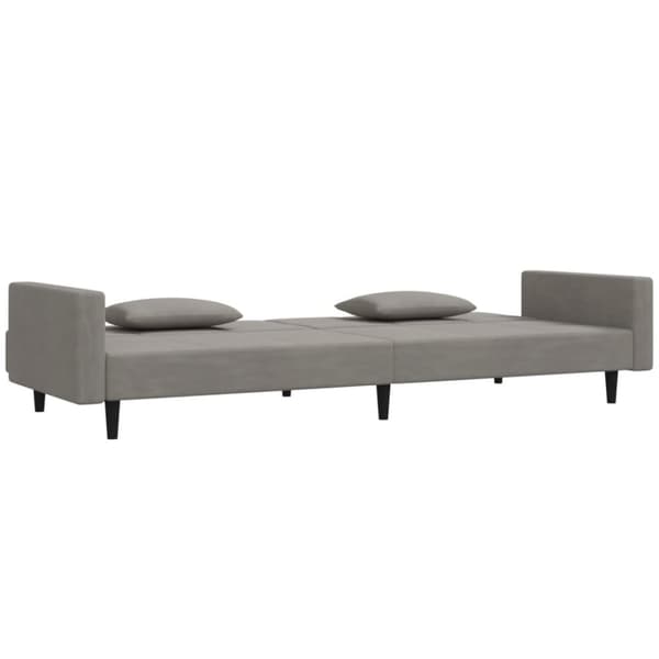 vidaXL 2-personers sovesofa med 2 puder velour lysegrå