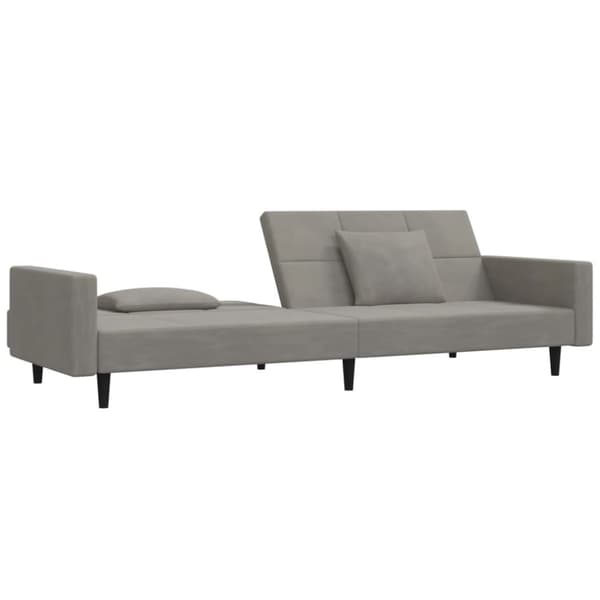 vidaXL 2-personers sovesofa med 2 puder velour lysegrå