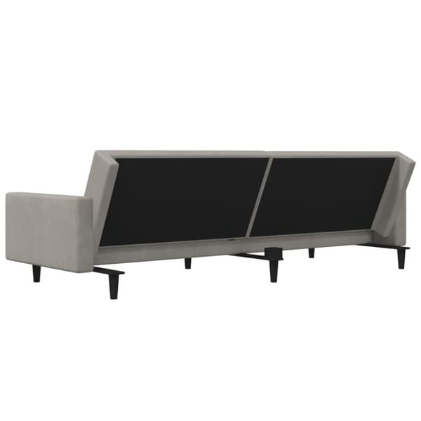 vidaXL 2-personers sovesofa med 2 puder velour lysegrå