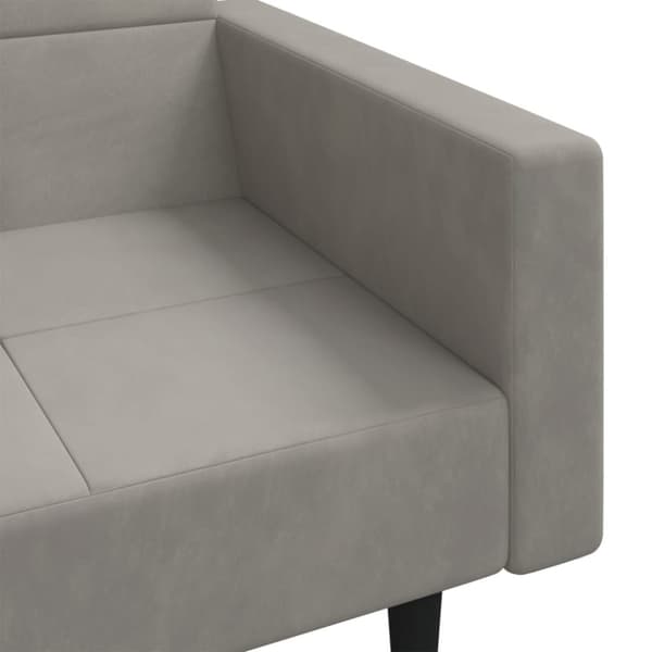 vidaXL 2-personers sovesofa med 2 puder velour lysegrå