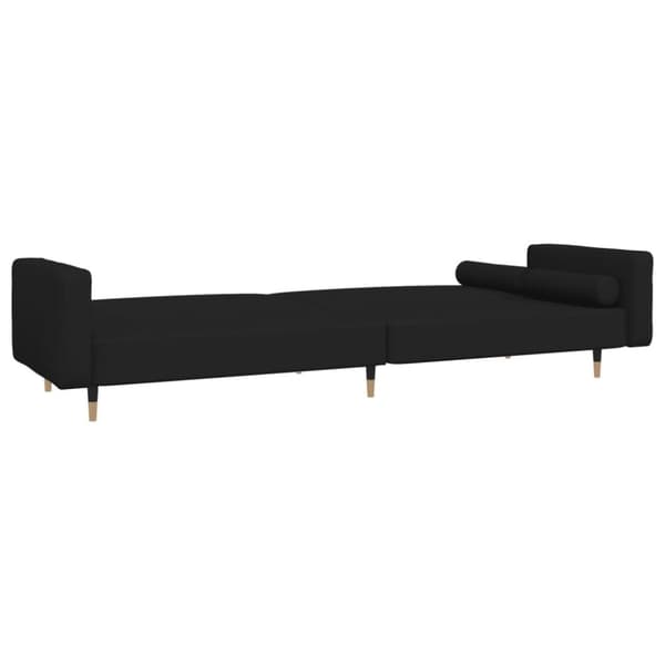 vidaXL Bäddsoffa 2-sits med två kuddar svart sammet