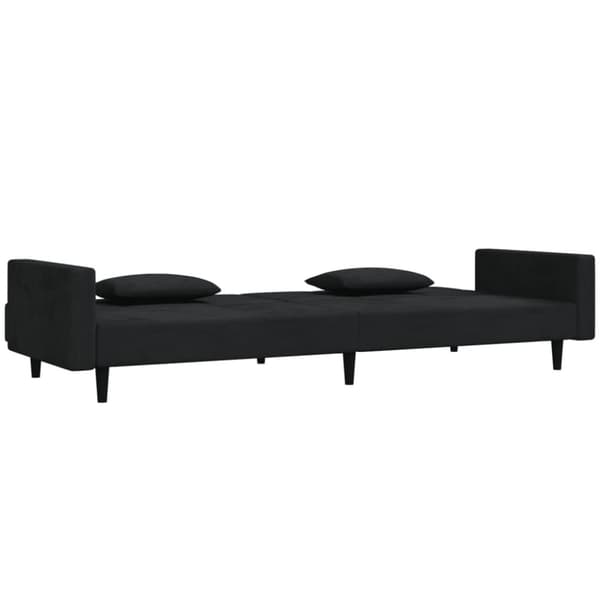 vidaXL 2-personers sovesofa med 2 puder fløjl sort
