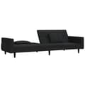 Miniatyrbillede 5 af 11: vidaXL 2-personers sovesofa med 2 puder fløjl sort