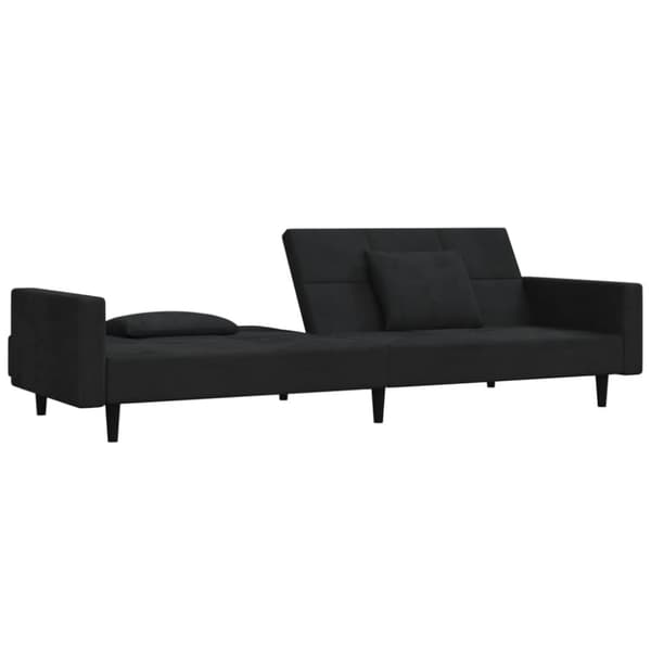 vidaXL 2-personers sovesofa med 2 puder fløjl sort