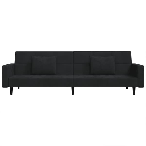 vidaXL 2-personers sovesofa med 2 puder fløjl sort