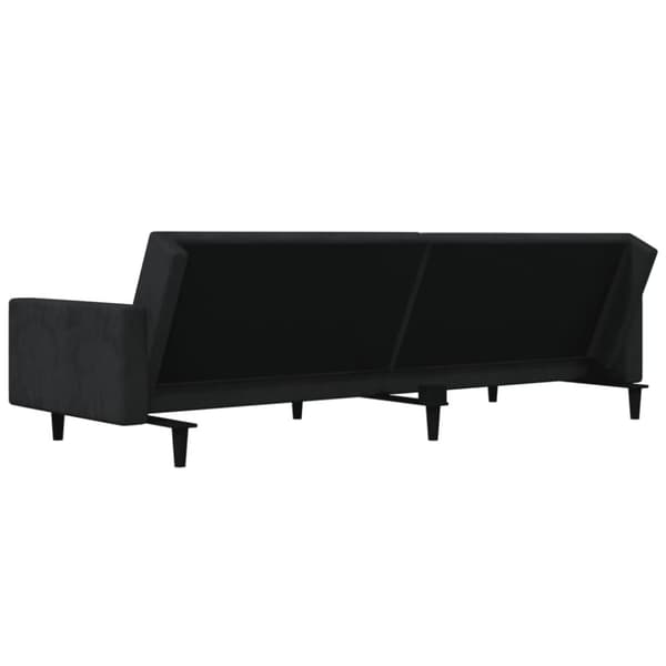 vidaXL 2-personers sovesofa med 2 puder fløjl sort