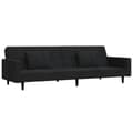 Miniatyrbillede 2 af 11: vidaXL 2-personers sovesofa med 2 puder fløjl sort