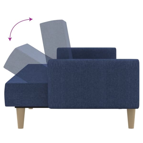 vidaXL Bäddsoffa 2-sits blå tyg